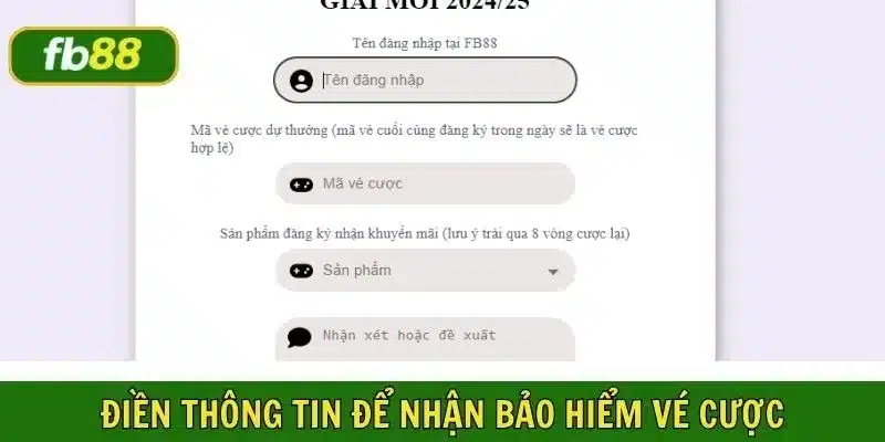 Điền thông tin để nhận ưu đãi bảo hiểm hoàn trả nhanh chóng