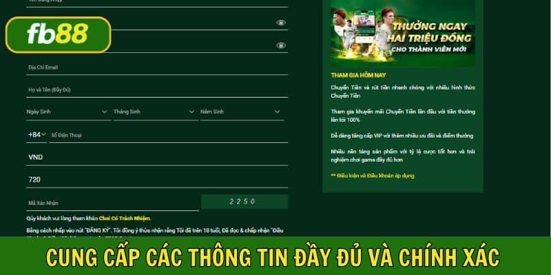 Yêu cầu cung cấp thông tin chính xác 